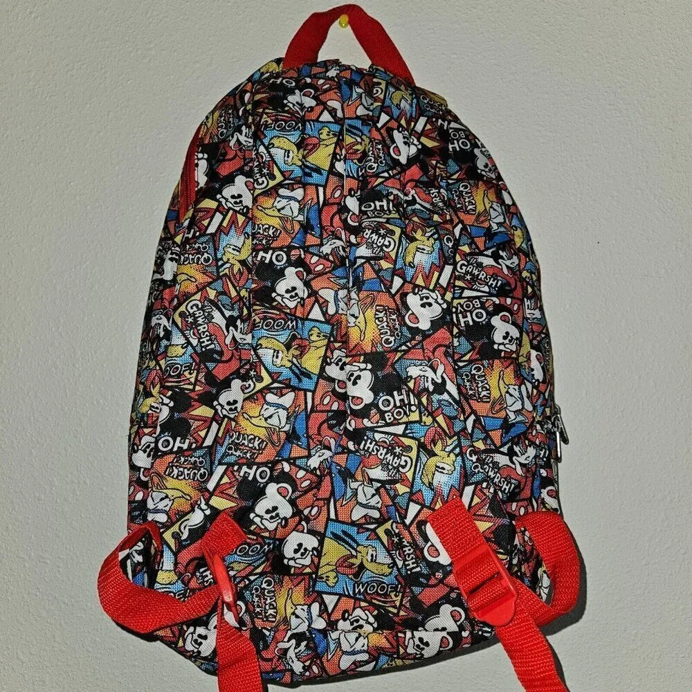 Disney Parks Mickey Mouse Lightweight Backpack Red Black Oh Boy Donald Goofy
